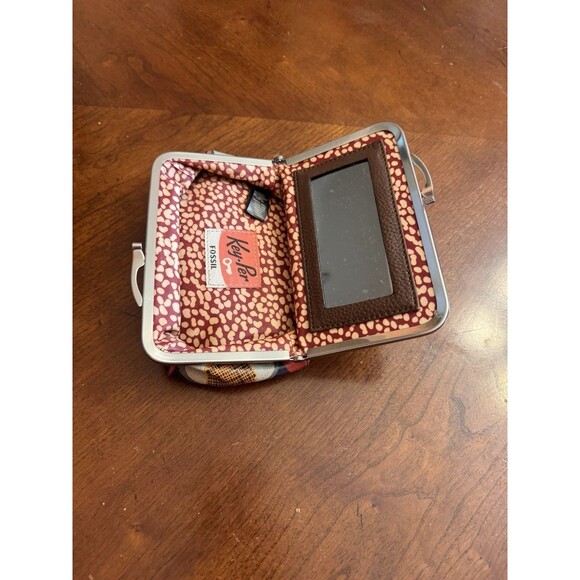 FOSSIL KEY PER Floral Kiss Lock Wallet Clutch Cosmetic Bag - Picture 7 of 14
